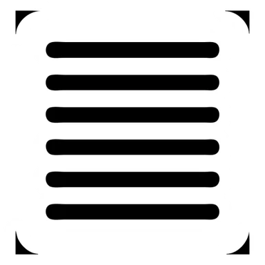 minimal solid white icon for a weekly list on black background, Netflix UI style, geometric card or page with seven horizontal bars, no text, very simple sticker