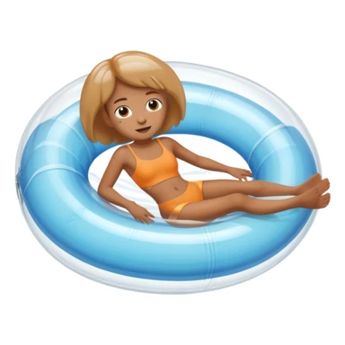 person floating in a tube sticker