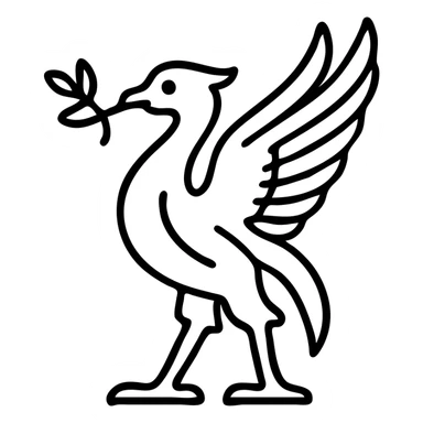 Liver bird, mythical bird symbol of Liverpool, cormorant-like bird with outstretched wings sticker