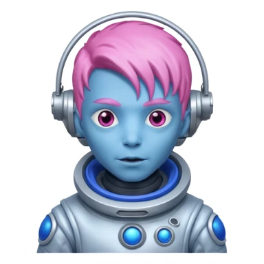 pink haired alien guy blue sticker