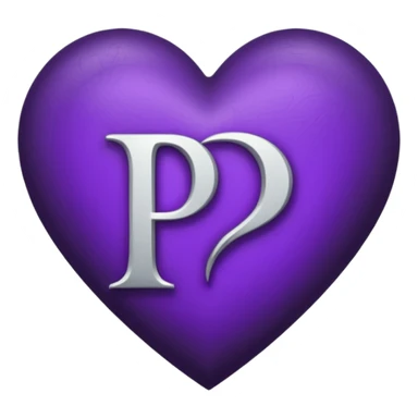 Can you make a dark purple heart with a white letter in the middle in a gothic style, the letter is P sticker
