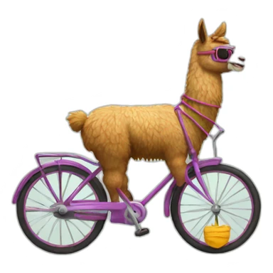 Cool llama riding a bike  sticker