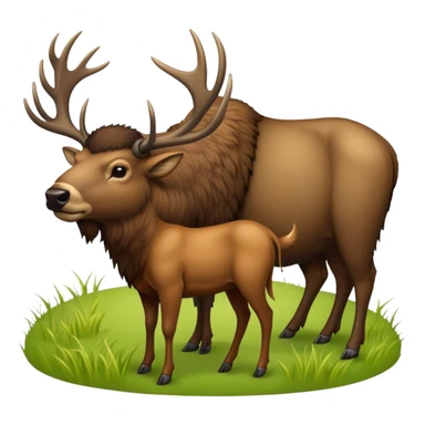 Deer next to bison sticker