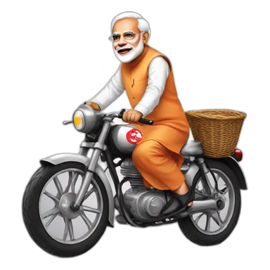 Modi ji with bike sticker