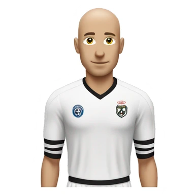 bald white Man wearing Corinthians team shirt sticker