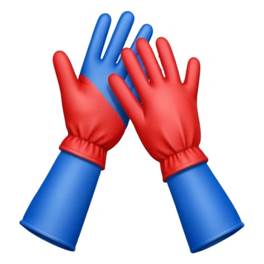 Hand glove celebration in blue (#00A3E0) and red (#F9423A)  sticker
