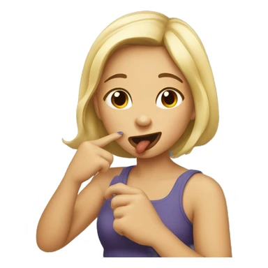 girl biting her finger in a flirtatious way sticker