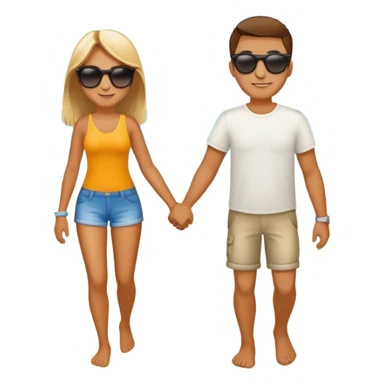 Couple in the beach sticker