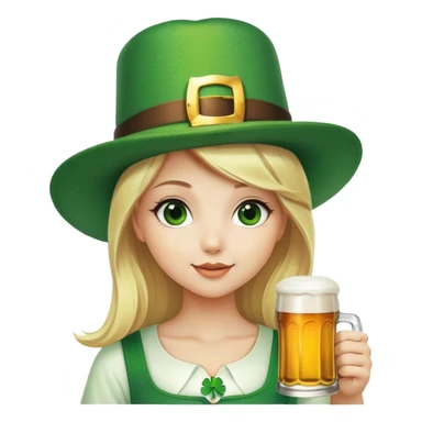 Blonde girl celebrating St. Patrick’s day sticker