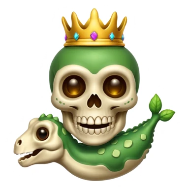 Haz un emoji de una calavera platinada riéndose con la rana René  sticker