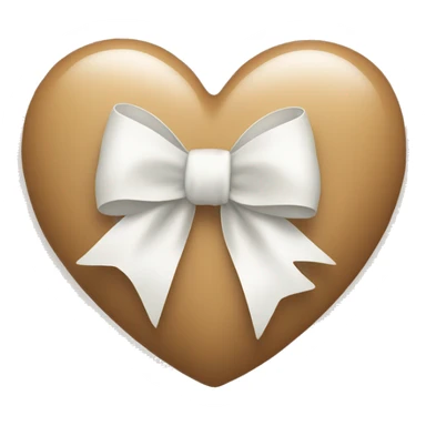 Tan heart with a white bow sticker
