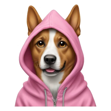 Pink hoodie on dog sticker