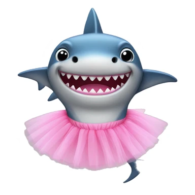 Shark with a pink tutu  sticker
