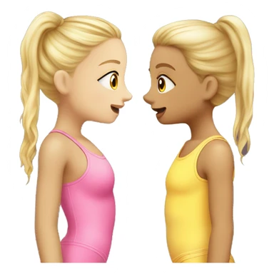 Girl kiss girl two blond in swuimsuit  sticker