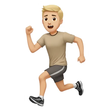 A man is running and shouting, calling for more people to follow him. sticker