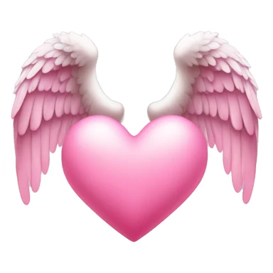 cute pink heart shape with angel wings sticker