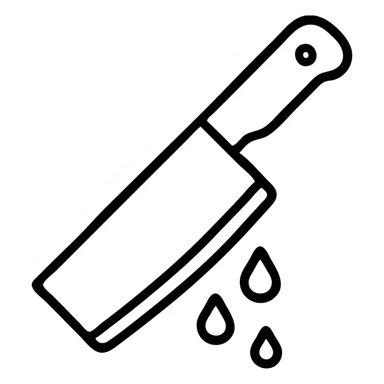 butchers knife with blood on it sticker