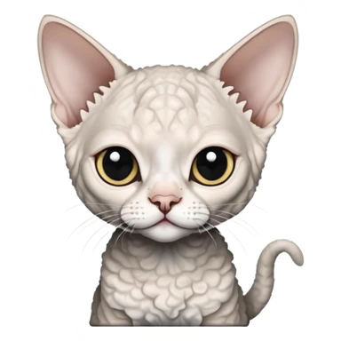 Black and white Devon Rex sticker