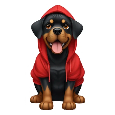 Rottweiler wearing red hoodie sticker