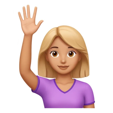 generate realistic detailed girl waving hi 3d style  sticker