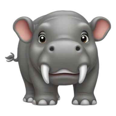 un hippopotame sur un éléphant sticker