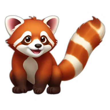 Red panda wagging its tail sticker