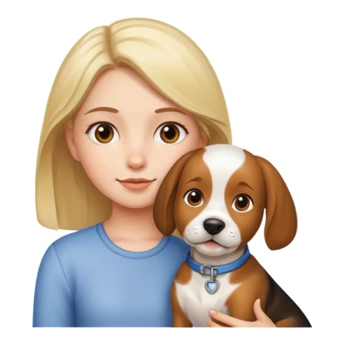 girl and her pet dog sticker