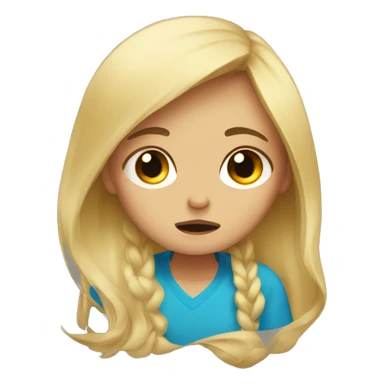 Crying blonde girl sticker