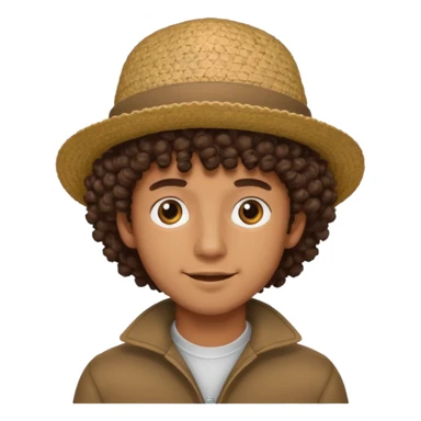 curly haired guy with hat sticker