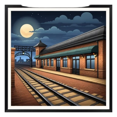 mistery train station sticker