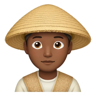 Asian guy with rice hat  sticker