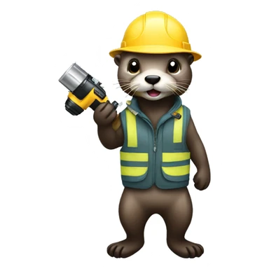 otter with a drill sticker