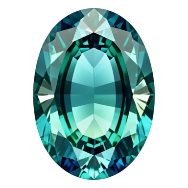 Oval cut indicolite tourmaline showing rich blue color with slight green undertones sticker