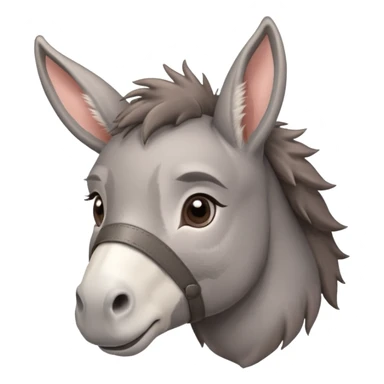 Cute donkey side face with blush sticker