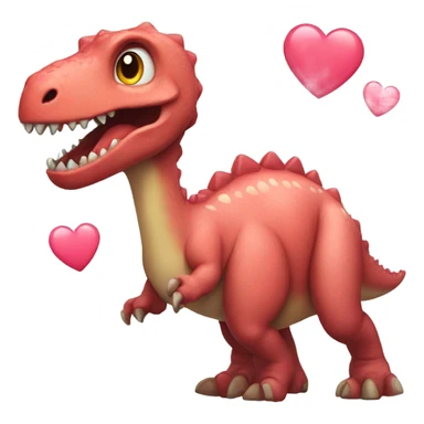 Dinosaur with hearts sticker