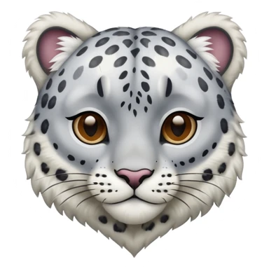 A big heart with snow leopard markings sticker