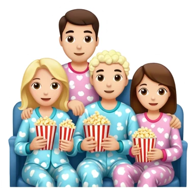 Movie night, 4 people sitting down sticker