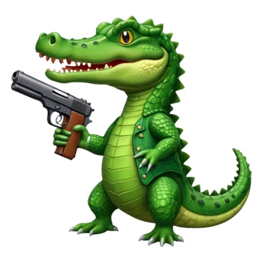  Crocodile with gun sticker