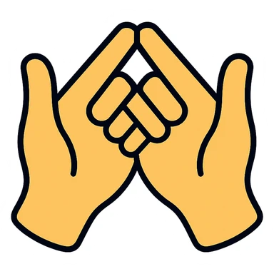 yoni mudra hand gesture icon sticker