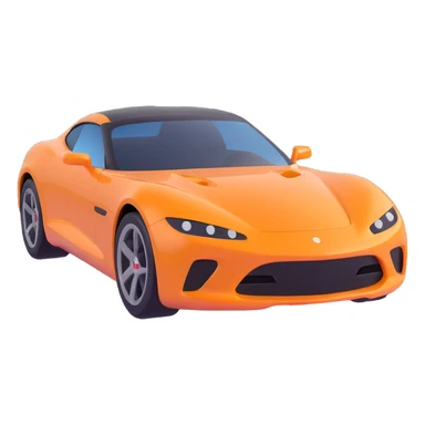 sleek sports car emoji, glossy finish sticker