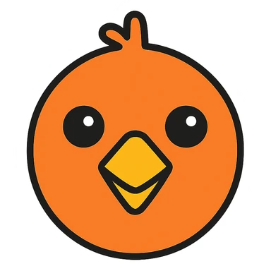 orange face of a bird sticker