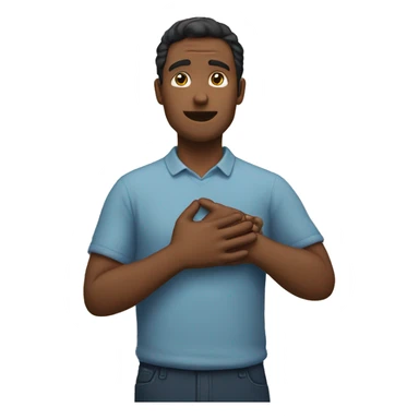 A man putting his right hand on his heart sticker