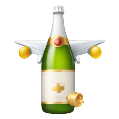 Christening Jet with bottle of champagne  sticker