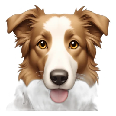 border collie dog light brown cream sticker