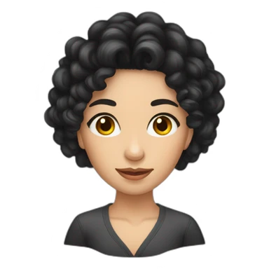 Curly long black hair woman kazakhstan sticker