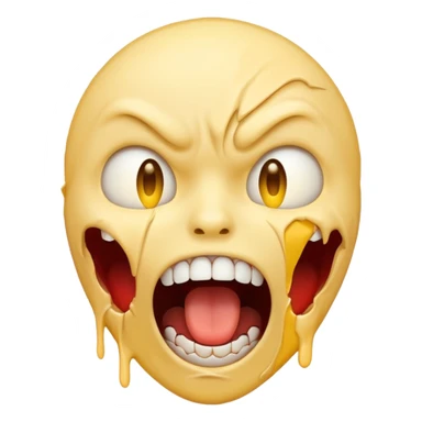 Yellow emoji face ripping it’s skin off with its hands screaming in horror sticker