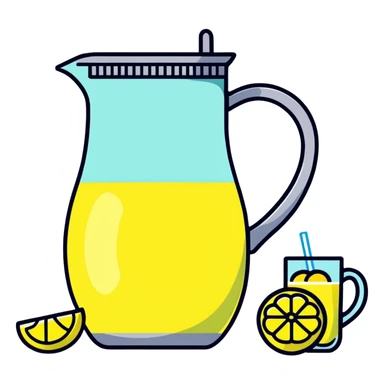 lemonade stand with pitcher of lemonade sticker