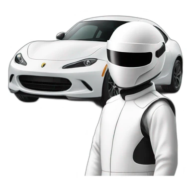 The stig looking at a car sticker