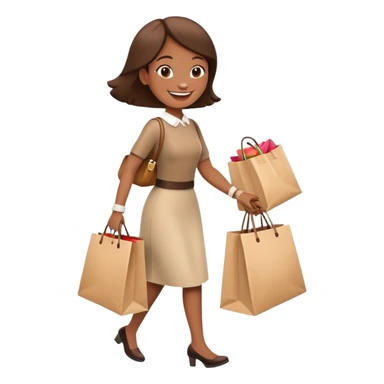 cartoon character happily carrying shopping bags sticker