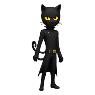 Chat noir qui fait peur un clin d’œil sticker